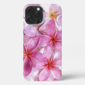 ハワイアンプルメリアフラワーウォーターカラーアート絵画ズ iPhoneケース (裏面)