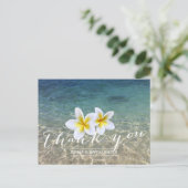 ハワイアンプルメリアフラワーズビーチ結婚式ありがとう ポストカード (スタンド正面)