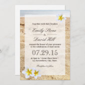 ハワイアンプルメリアフラワーズビーチ結婚式 招待状 (正面/裏面)