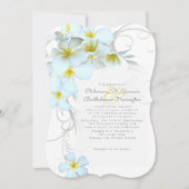 ハワイアンプルメリアホワイト結婚式招待状 招待状 (正面)