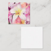 ハワイアンプルメリア熱帯フローラ水彩 スクエア名刺 (正面/裏面)