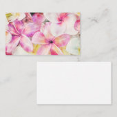 ハワイアンプルメリア熱帯フローラ水彩 名刺 (正面/裏面)
