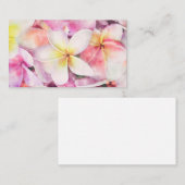 ハワイアンプルメリア熱帯フローラ水彩 名刺 (正面/裏面)