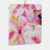 ハワイアンプルメリア熱帯フローラ水色 セラミックオーナメント (右)