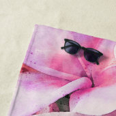 ハワイアンプルメリア熱帯フローラ水色 ビーチタオル (インサイチュ)