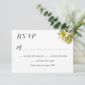ハワイアンプルメリア白結婚の返信カード 出欠カード (スタンド正面)