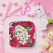 ハワイアンプルメリア紙プレート ペーパープレート (パーティー)