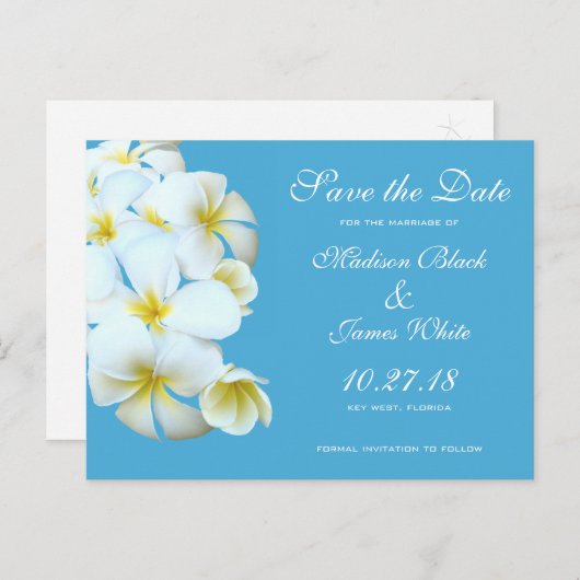 ハワイアンプルメリア花はがきを保存 案内ポストカード (正面/裏面)