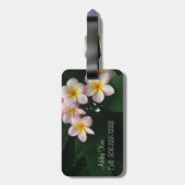 ハワイアンプルメリア花ピンク白イエローグリーン ラゲッジタグ (裏面縦)
