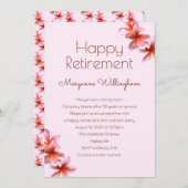 ハワイアンプルメリア花彼女の退職パーティー 招待状 (正面/裏面)