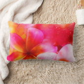 ハワイアンプルメリア（ネオンピンク、イエロー、ホワイト） ランバークッション (ブランケット)