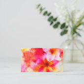 ハワイアンプルメリア（ネオンピンク、黄、白） 名刺 (スタンド正面)