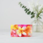 ハワイアンプルメリア（ネオンピンク、黄、白） 名刺 (スタンド正面)