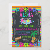 ハワイアンプールパーティールアウ(ハワイ式宴会)シャルボード誕生日 招待状 (正面)