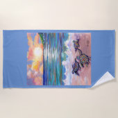 ハワイアンベビーシータートルズアットザビーチ ビーチタオル (正面)