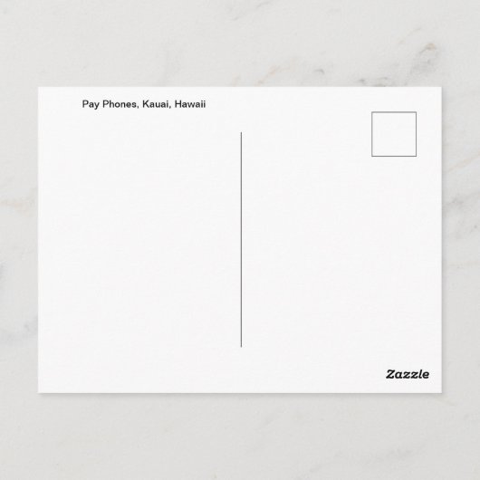 ハワイアンペイフォン,カウアイ,ハワイ ポストカード (裏面)