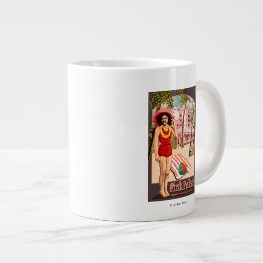 ハワイアンホテル王室のインハワイ ジャンボコーヒーマグカップ (正面右)