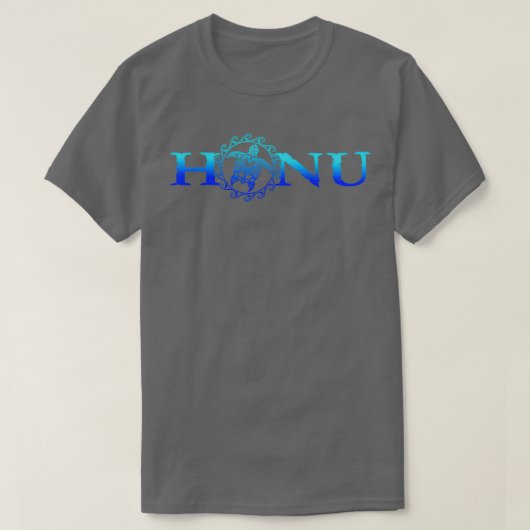 ハワイアンホヌシーカメ海ブルー Tシャツ (デザイン正面)