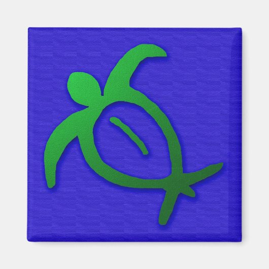 ハワイアンホヌペトログリフオンブルーマグネット マグネット (正面)