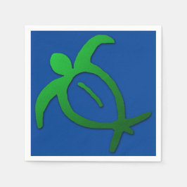 ハワイアンホヌペトログリフオンブルー スタンダードカクテルナプキン