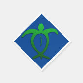 ハワイアンホヌペトログリフオンブルー スタンダードカクテルナプキン (角)