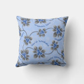 ハワイアンホリーハヌッカブルーフローラ クッション (裏面)