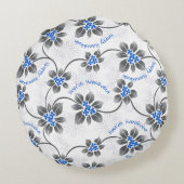 ハワイアンホリーハヌッカブルーフローラ ラウンドクッション (裏面)