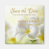 ハワイアンホワイトプルメリア マグネット (正面)