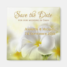 ハワイアンホワイトプルメリア マグネット