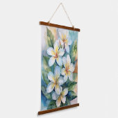 ハワイアンホワイトプルメリア 吊り下げ型タペストリー (傾斜あり)