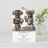 ハワイアンポリネシアのティキブリッダー結婚アンドグルーマー 招待状 (スタンド正面)