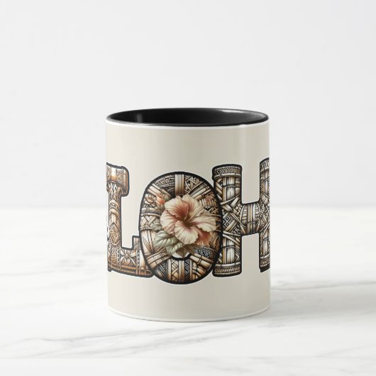 ハワイアンポリネシアアロハバンブールック マグカップ (中央)