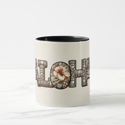 ハワイアンポリネシアアロハバンブールック マグカップ (中央)