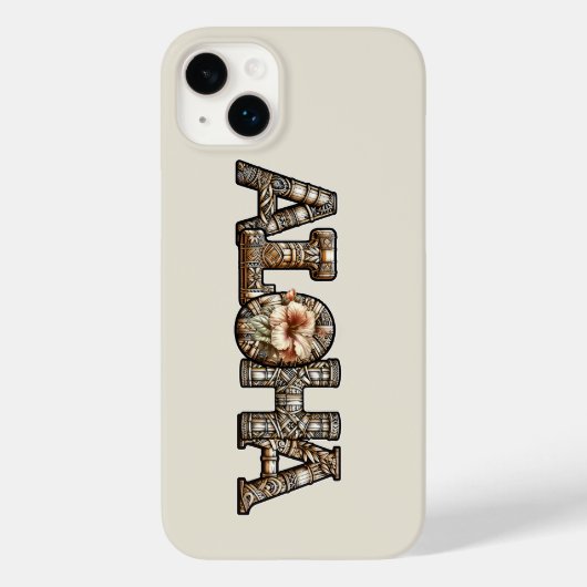 ハワイアンポリネシアン アロハ バンブー柄 Case-Mate iPhoneケース (裏面)