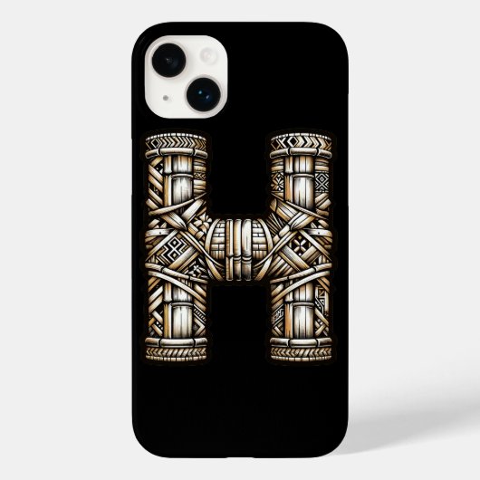 ハワイアンポリネシアン アロハ レター H カスタムイニシャル Case-Mate iPhoneケース (裏面)