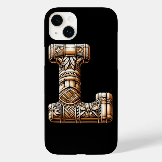 ハワイアンポリネシアン アロハ レター L カスタムイニシャル Case-Mate iPhoneケース (裏面)