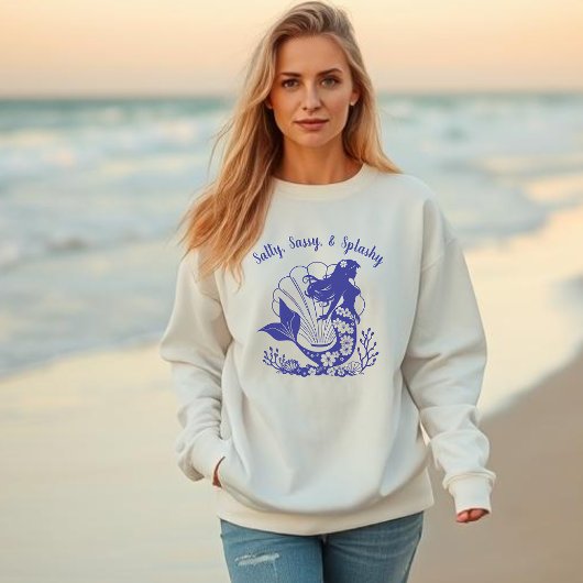 ハワイアンマーメイド – サルティ、サッシー&スプラッシュブルー スウェットシャツ