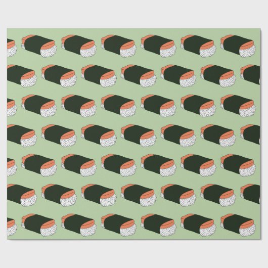 ハワイアンムスビフードパターン（の模様が）ある誕生日 ラッピングペーパー (フラット)