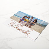 ハワイアンメリークリスマス書道箔カード 箔招待状 (回転した状態)