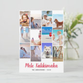 ハワイアンメレカリキマカクリスマスフォトコラージュ   シーズンカード (スタンド正面)