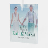 ハワイアンメレカリキマカ写真 ガラスオーナメント (正面左)