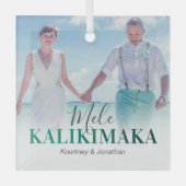 ハワイアンメレカリキマカ写真 ガラスオーナメント (正面)