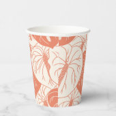 ハワイアンモダンアンスリウムプリントパターン 紙コップ (右)