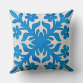 ハワイアンモダンキルト枕-プルメリアヴィンテージ クッション (裏面)