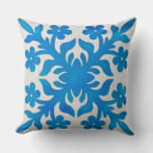 ハワイアンモダンキルト枕-プルメリアヴィンテージ クッション (正面)