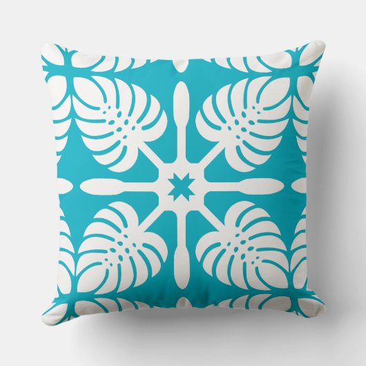 ハワイアンモダンキルト枕-モンステラ クッション (裏面)