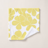 ハワイアンモダンプリントパターンPlumerias バスタオルセット (ウォッシュタオル)