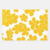 ハワイアンモダンプリントパターンPlumerias ラッピングペーパーシート (正面)