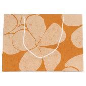 ハワイアンモダンプリントパターンPlumerias ラージペーパーバッグ (正面)