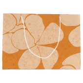 ハワイアンモダンプリントパターンPlumerias ラージペーパーバッグ (裏面)